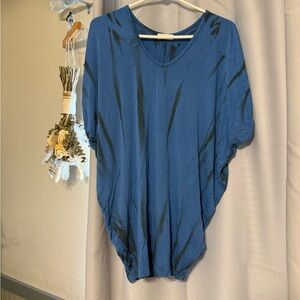 Blue Tie-Dye Oversized Tunic Women's Top